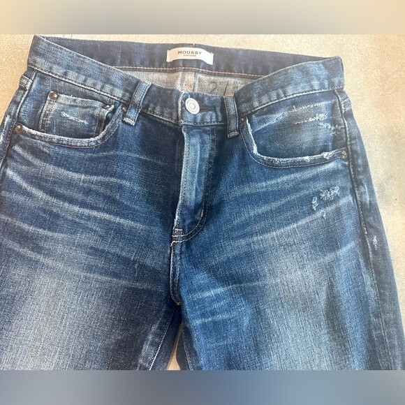 NWOT Moussy Vintage Falkner Skinny in Dark Blue Distressed Stretch Jeans 27 - Picture 9 of 12